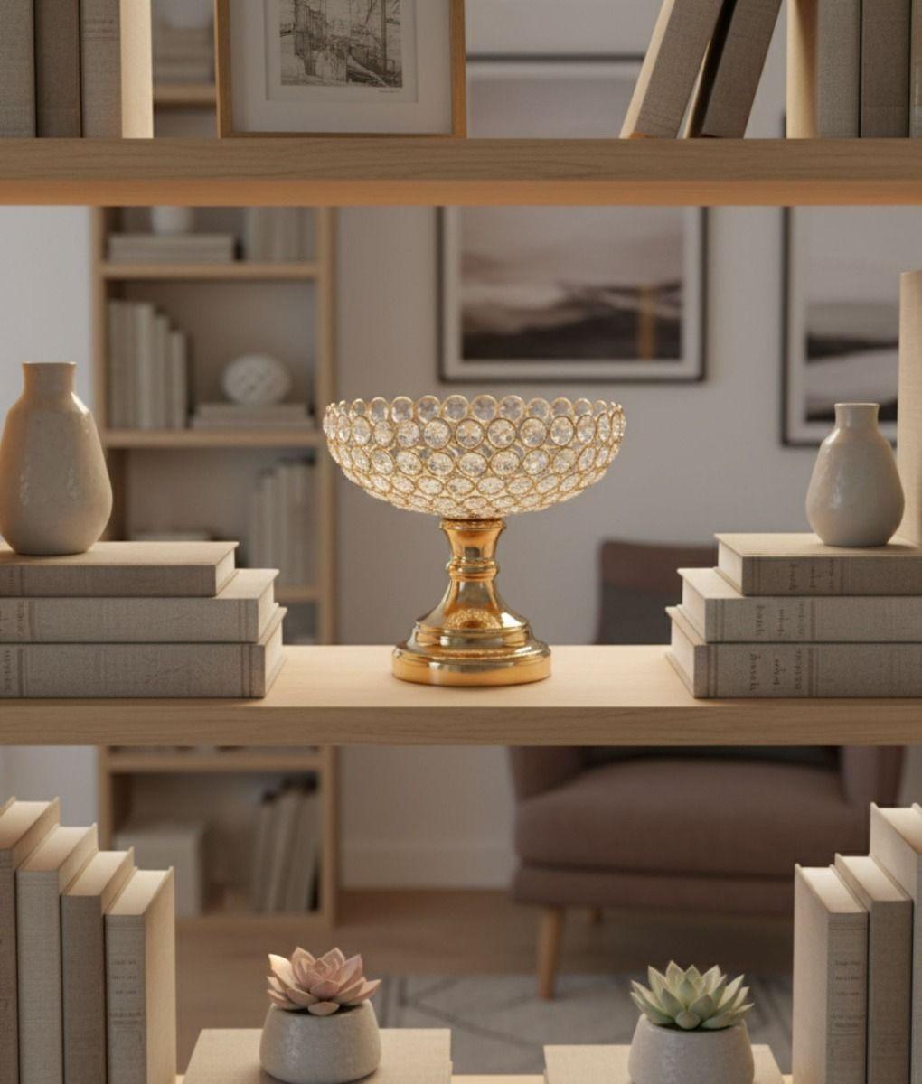 Recipiente Decorativo Pedestal Frasco Moderno Adorno Jhn-7