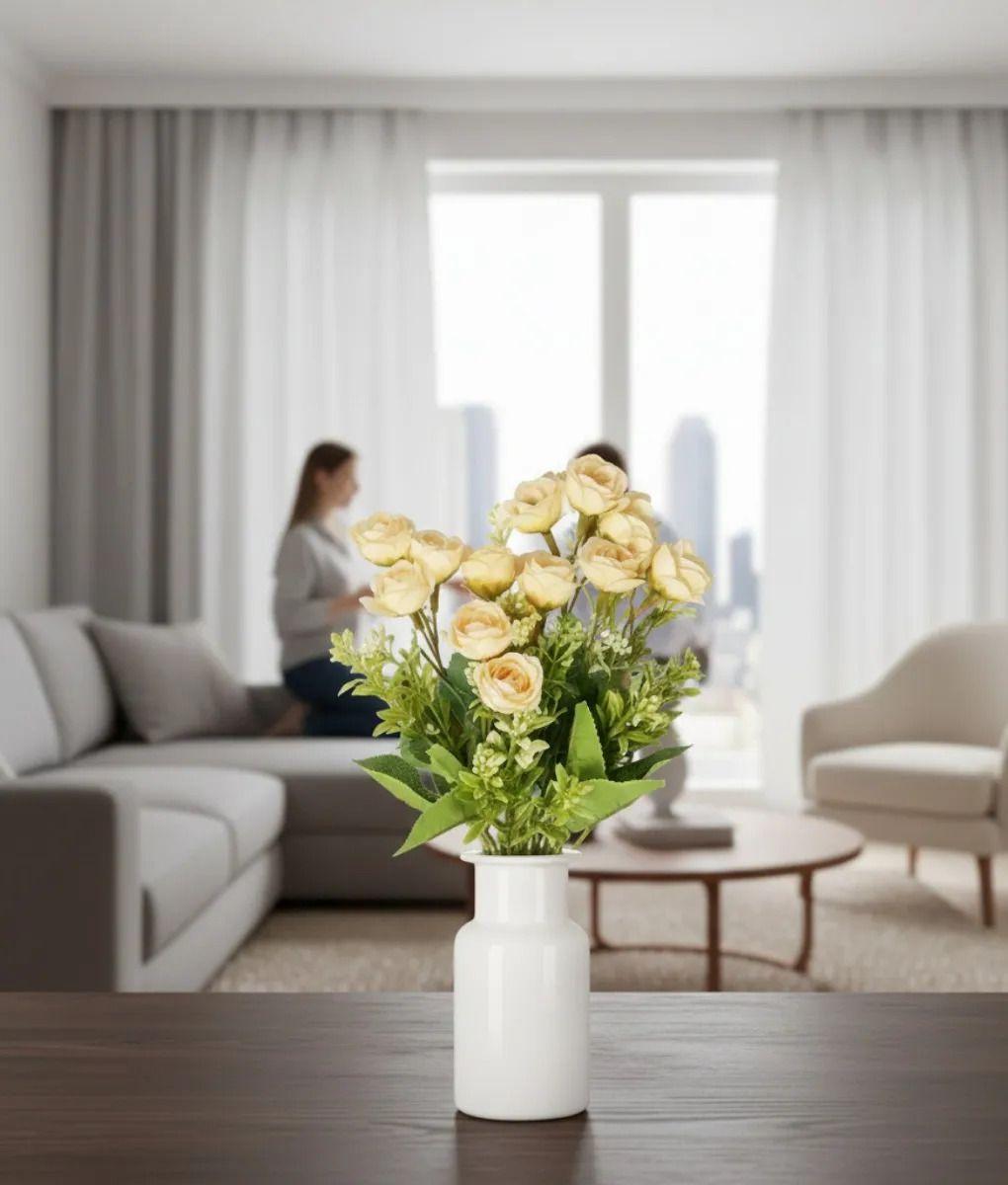 Set 3 Flores Artificiales Rosas Decorativa Ramo Belleza Jhn-6