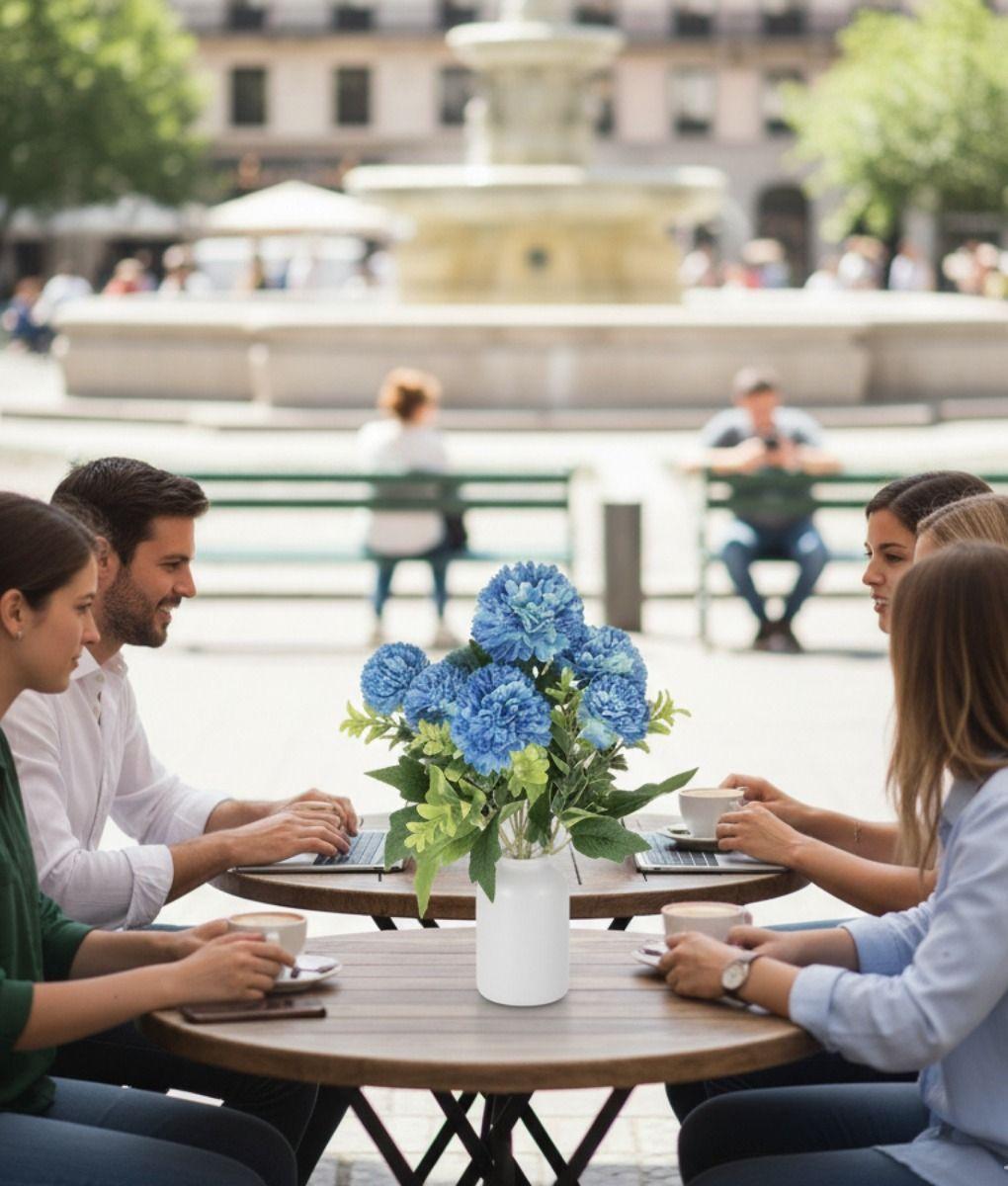 Set 2 Ramo Flores Artificiales Pompones Decoración Hogar Jhn-3