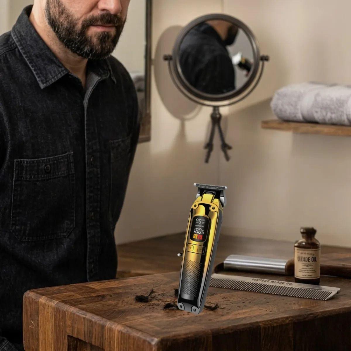 Cortadora Pelo Profesional Barba Digital Pantalla Led ALJ-3