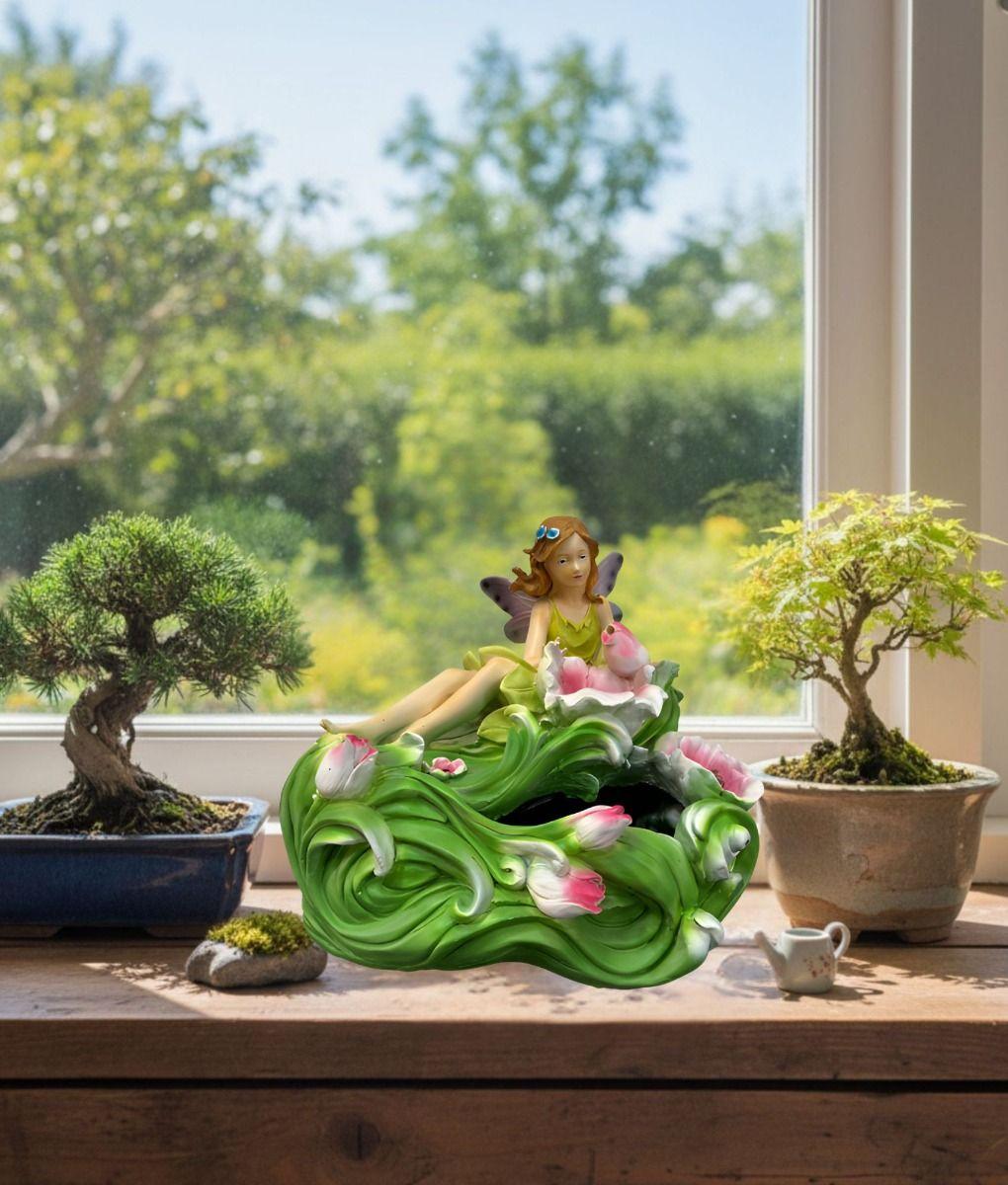 Figura Decorativa Hada Flor Estatua Elegante Adorno Jhn-5