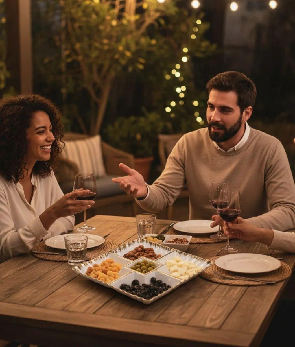 Bandeja Decorativa Servicio Cuadrada Compartimentos Jhn-4