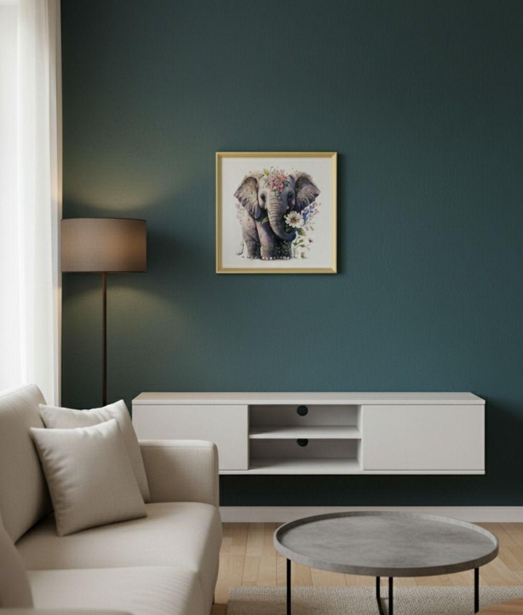 Cuadro Decorativo Elefante Floral Fantasía Elegancia Jhn-5