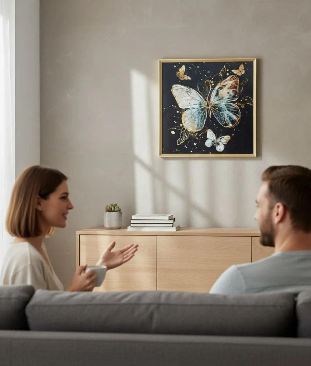 Cuadro Decorativo Pared Sinfonía Mariposas Cósmico Jhn-2