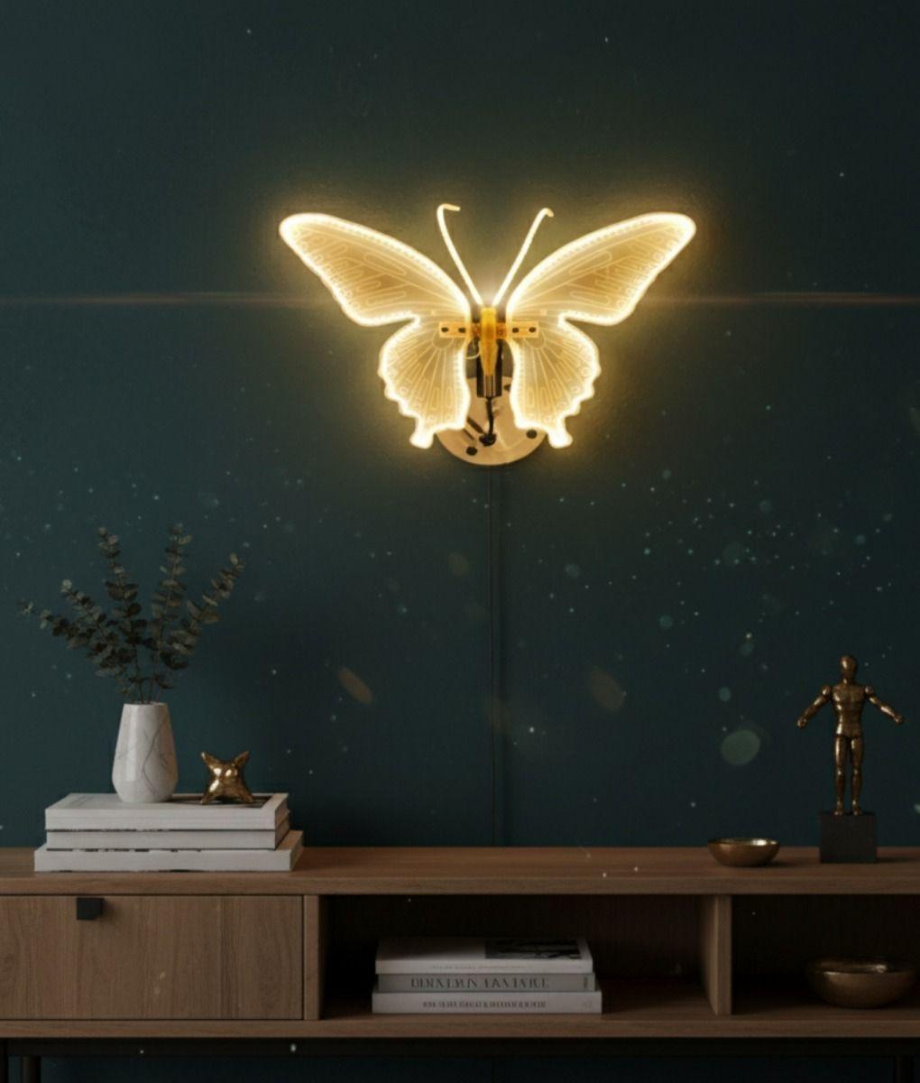 Aplique Pared Decorativo Mariposa Movimiento Lámpara Jhn-7