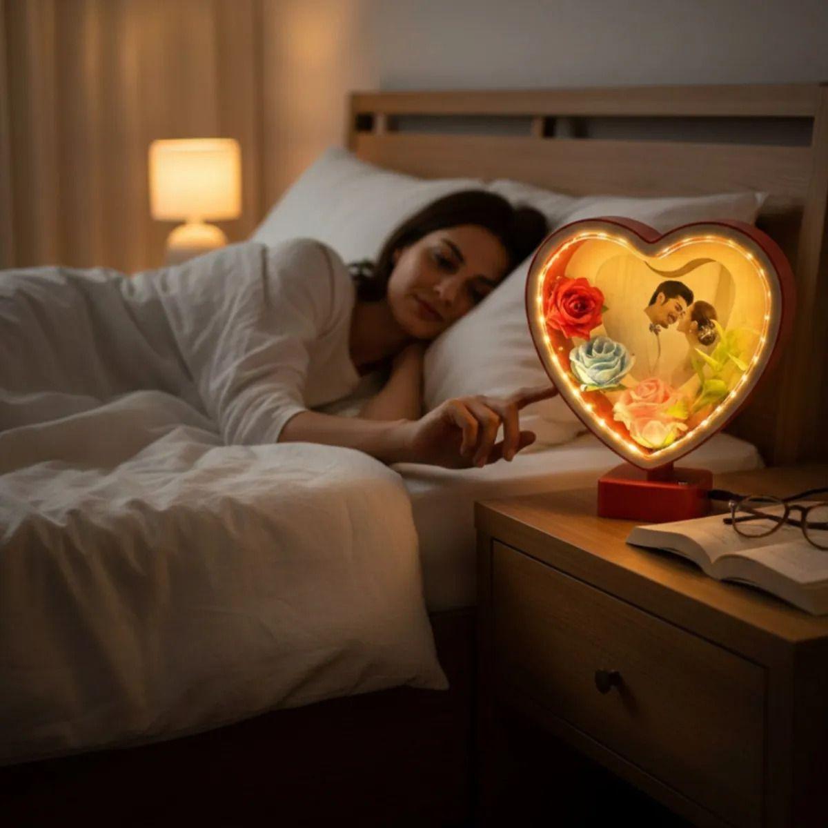 Portarretrato Decorativo Corazón Marco Foto LED 3D Jhn-2