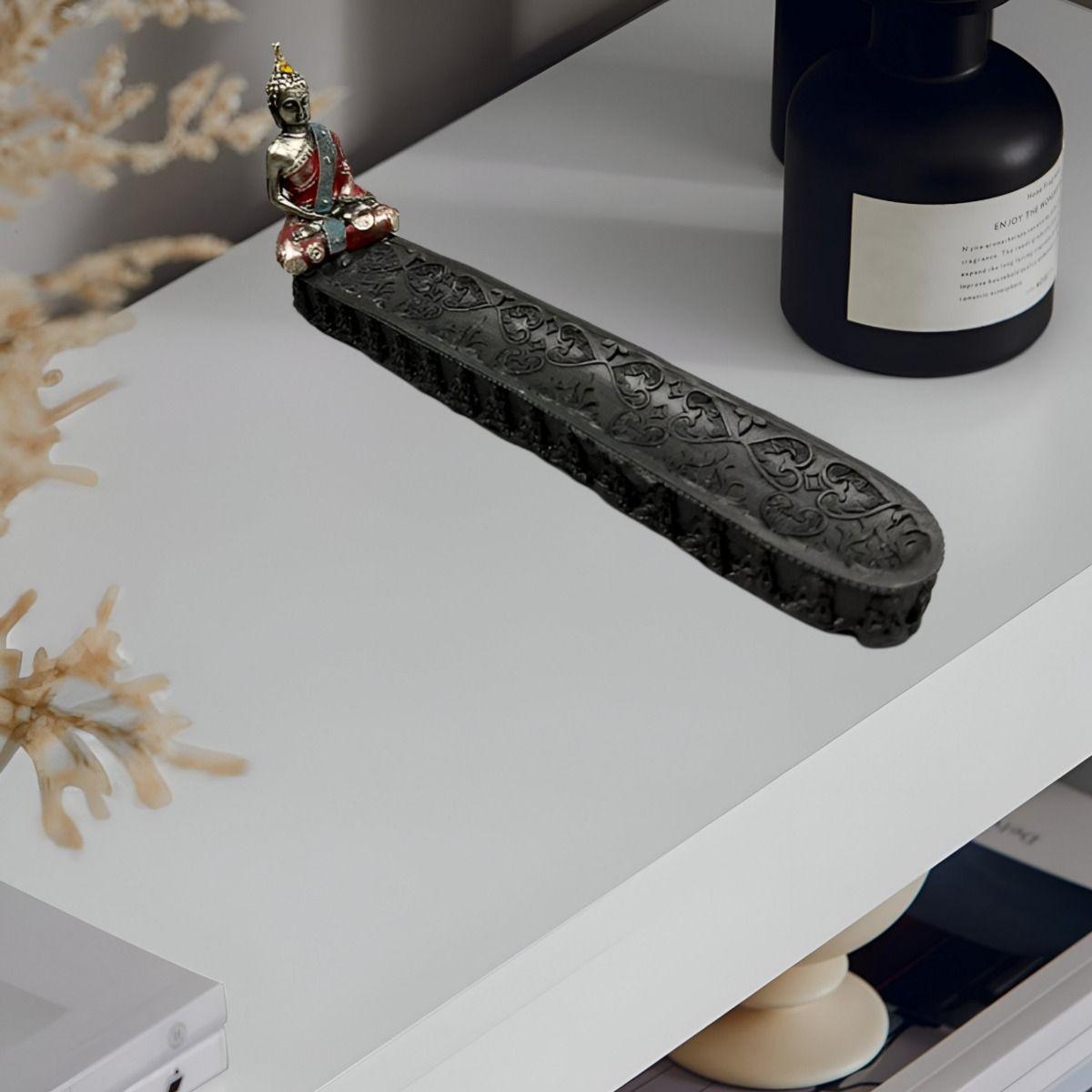 Porta Inciensos Decorativo Buda En Resina 24cm Jhn-9