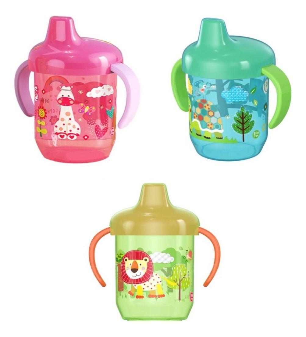 SET 4 VASOS CON PICO PAJILLA PARA NIÑOS PEQUEÑOS LAU-3