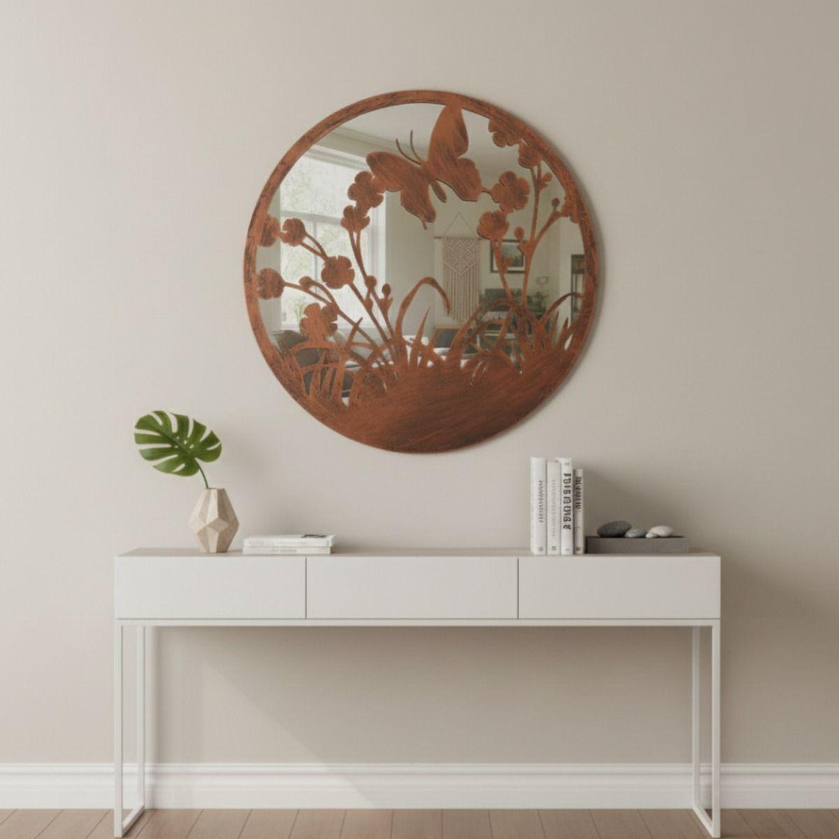 Espejo Decorativo Pared Armonía Jardín Adorno Moderno Jhn-6