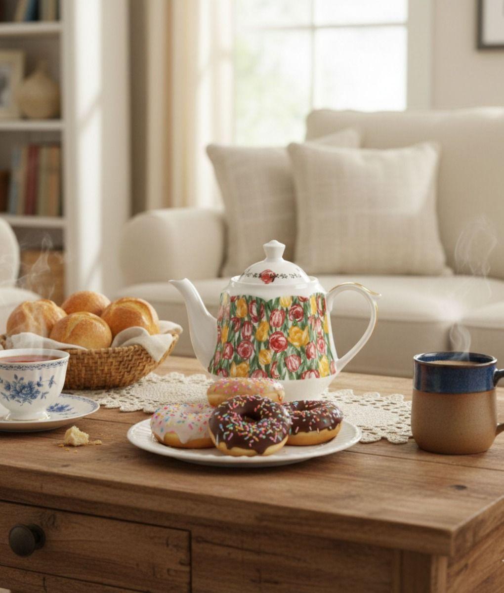 Tetera Diseño Primavera Floral Elegante Decoración Hogar Jhn-6