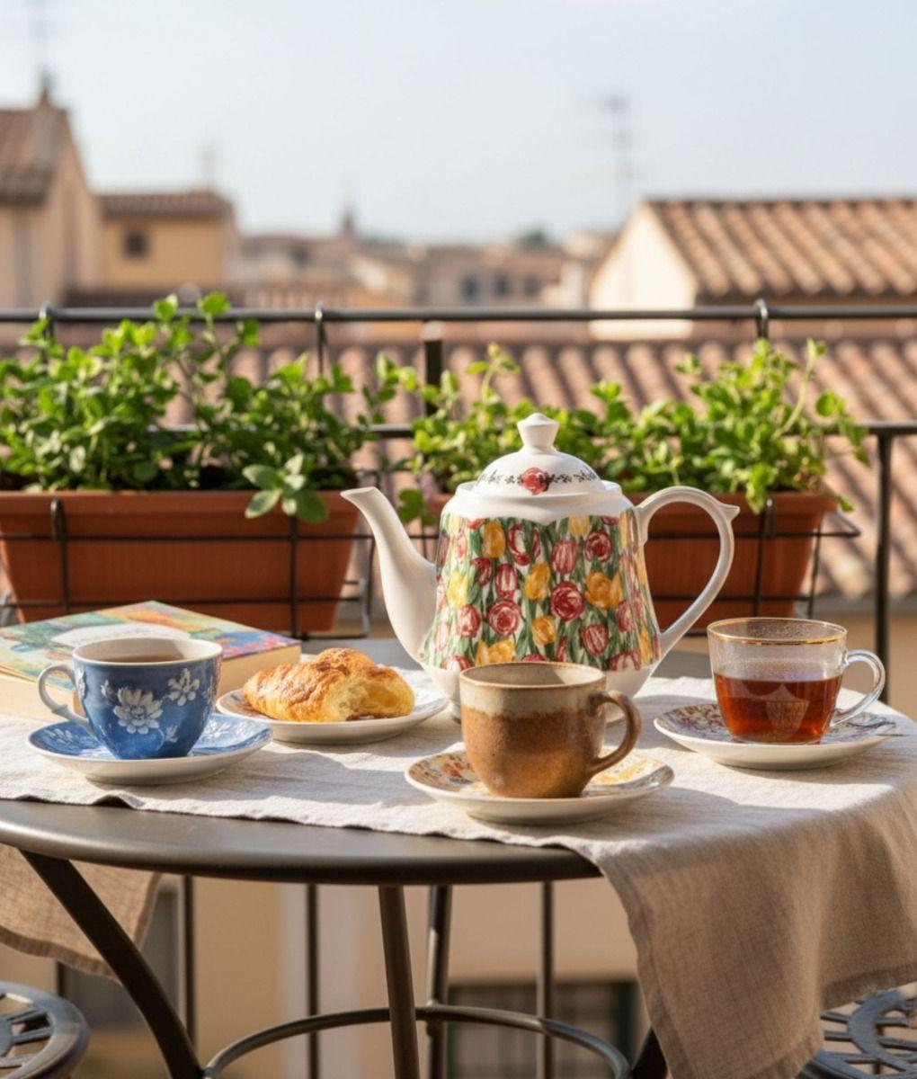 Tetera Diseño Primavera Floral Elegante Decoración Hogar Jhn-8