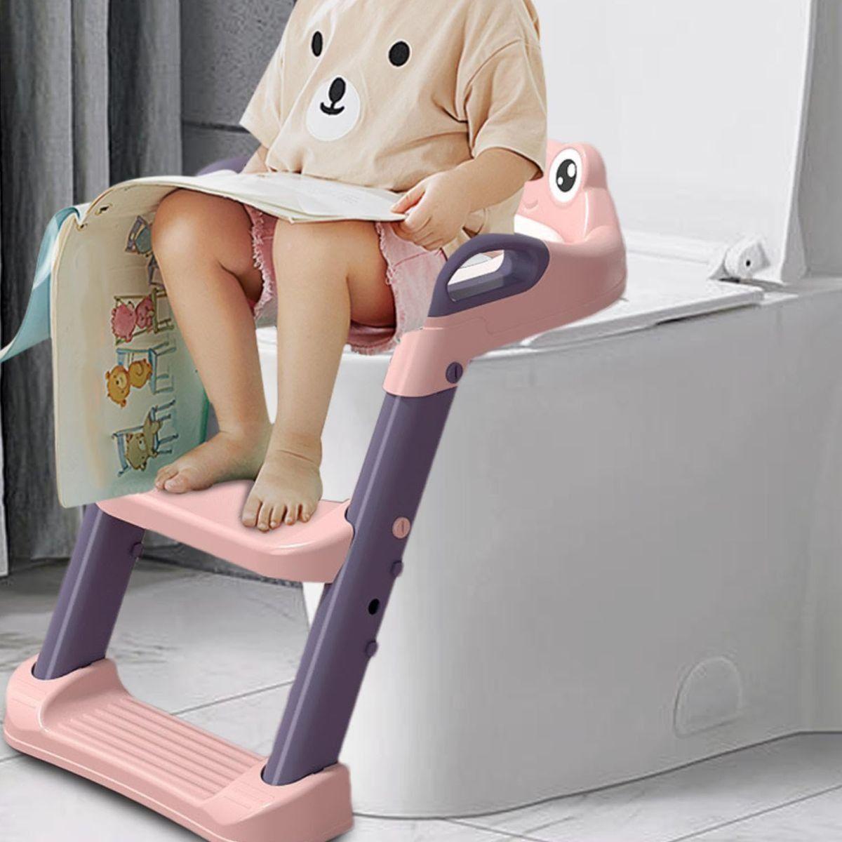 ASIENTO DE INODORO NIÑOS ESCALERA PLEGABLE AJUSTABLE LAU-1