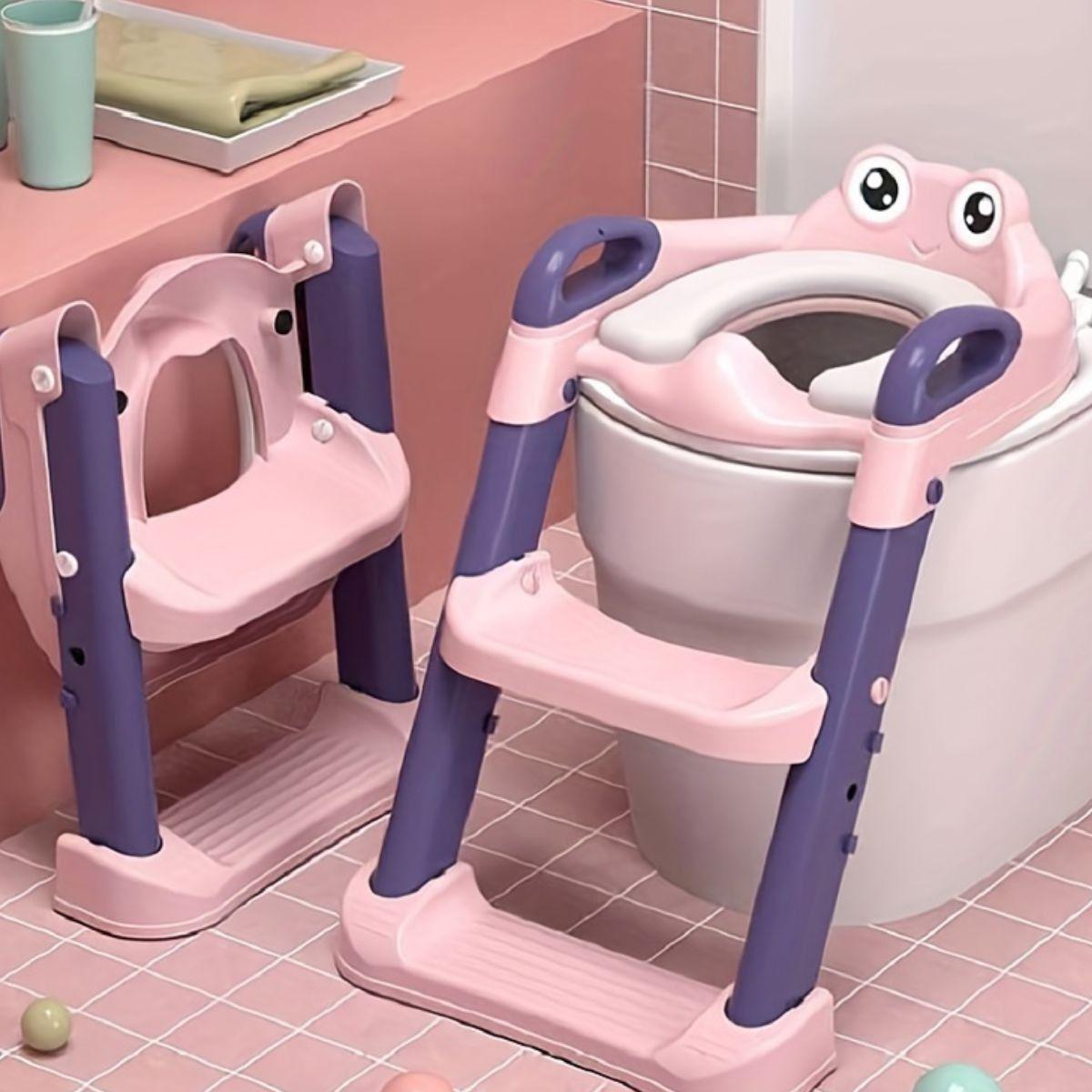 ASIENTO DE INODORO NIÑOS ESCALERA PLEGABLE AJUSTABLE LAU-2