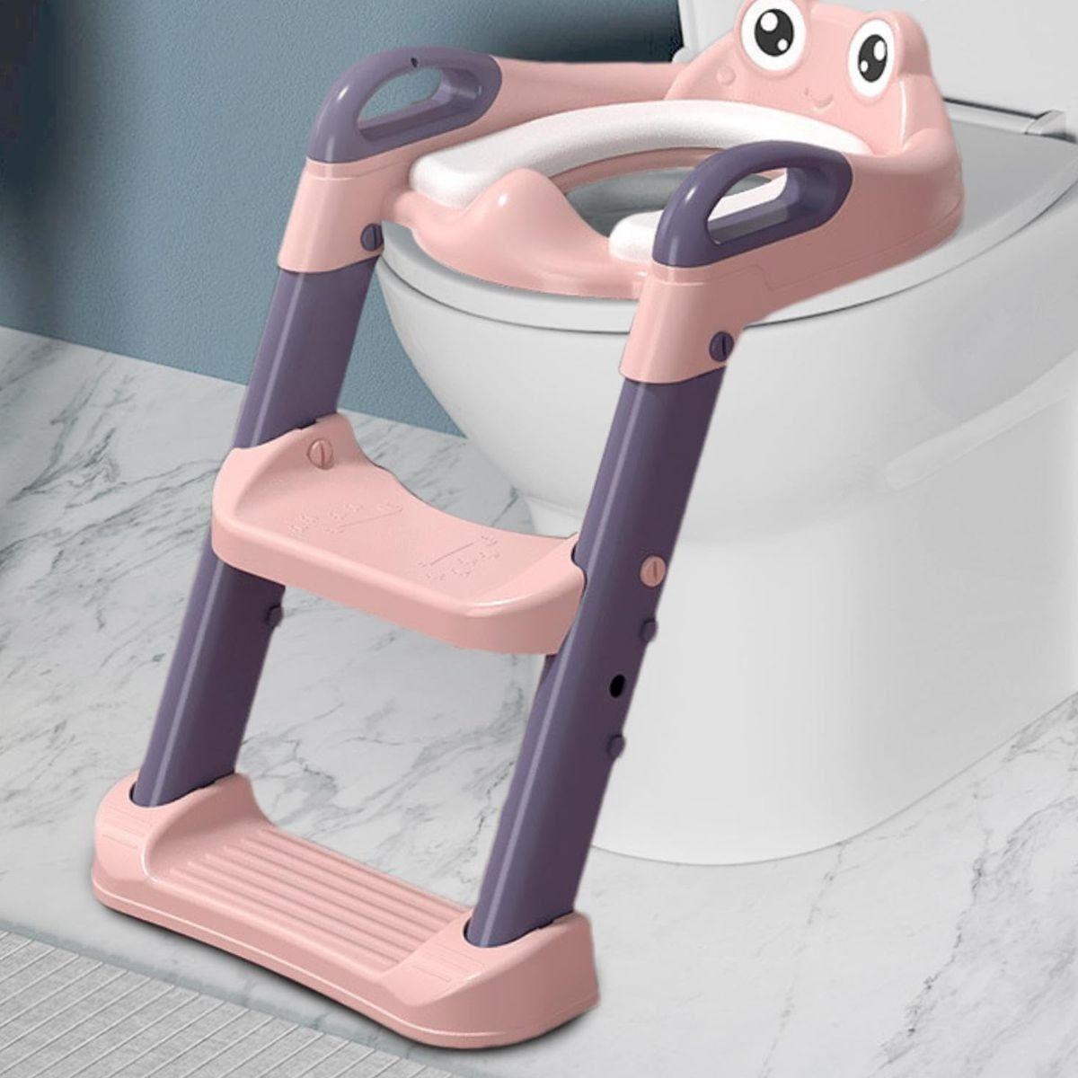 ASIENTO DE INODORO NIÑOS ESCALERA PLEGABLE AJUSTABLE LAU-4