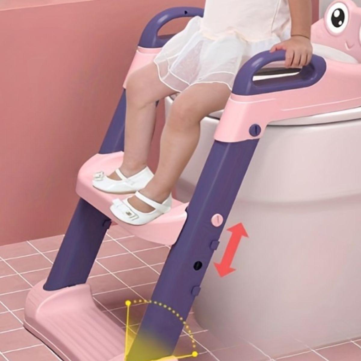 ASIENTO DE INODORO NIÑOS ESCALERA PLEGABLE AJUSTABLE LAU-9