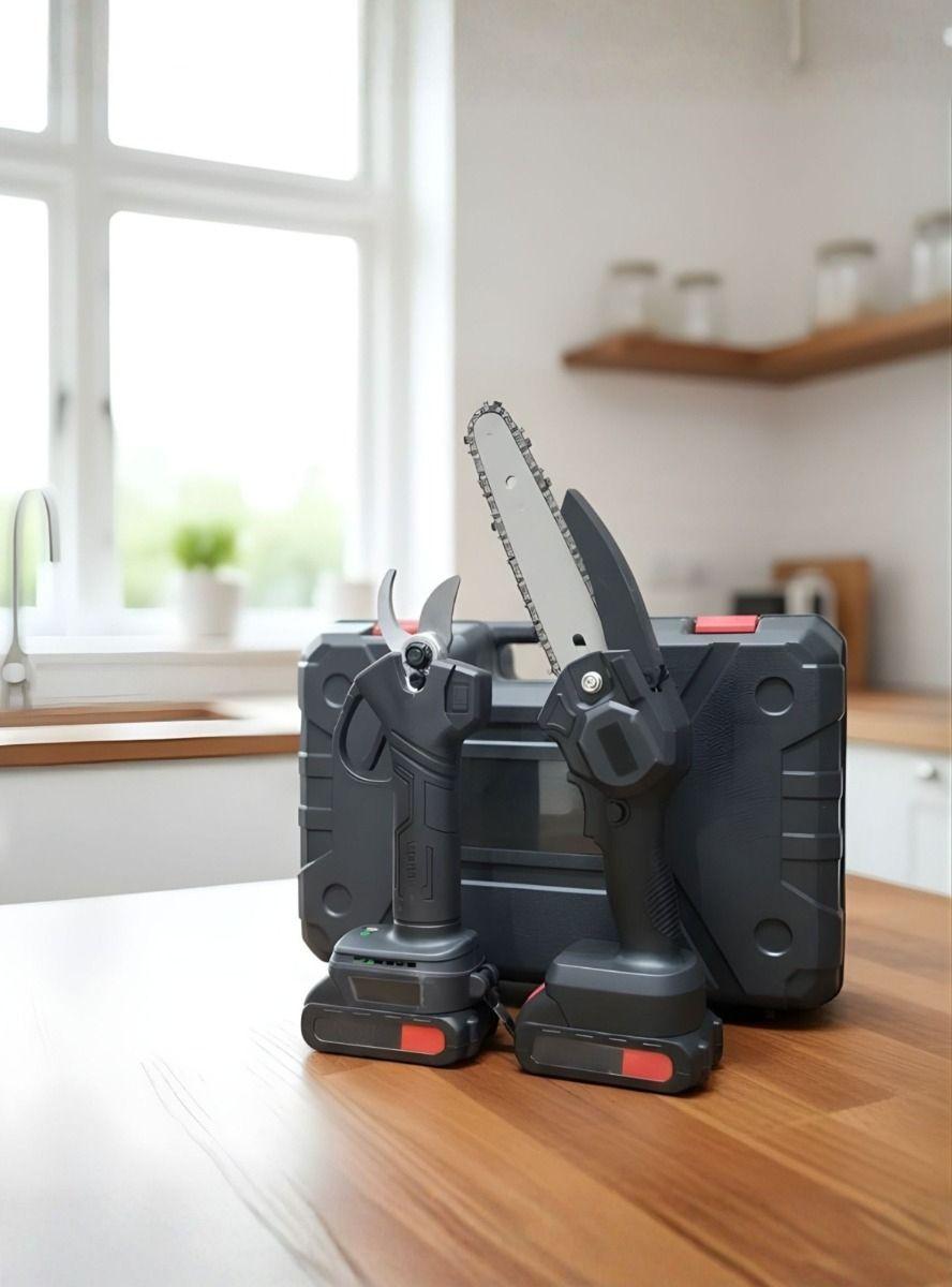 Kit Jardinería Mini Motosierra Pequeña Tijera Podar Jhn-9