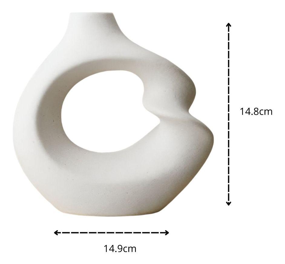 Jarrón Flores Cerámica Decoración Moderno Pequeño Blanco Jhn-9