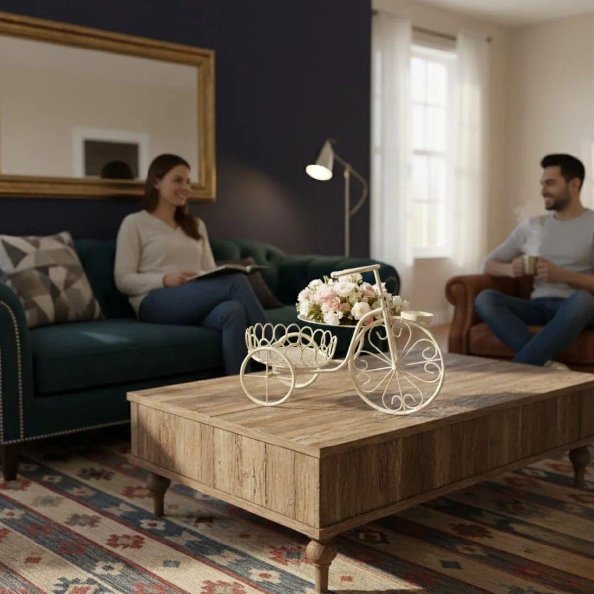 Porta Maceta Decorativo Bicicleta Adorno Estilo Clásico Jhn-4