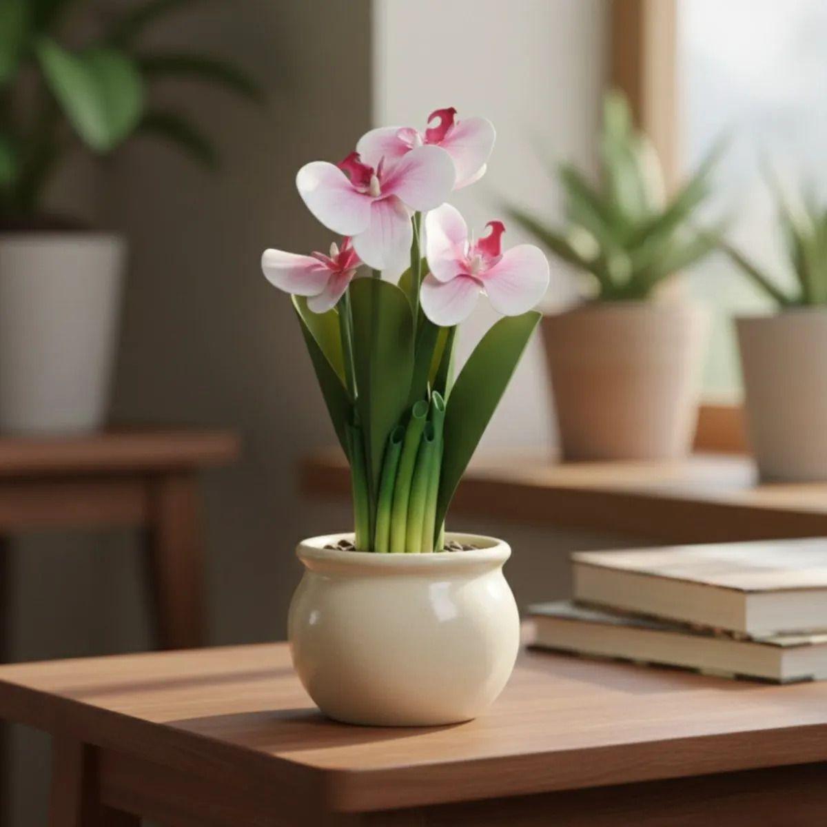 Arreglo Floral Artificial Orquídeas Decorativas Adorno Jhn-7