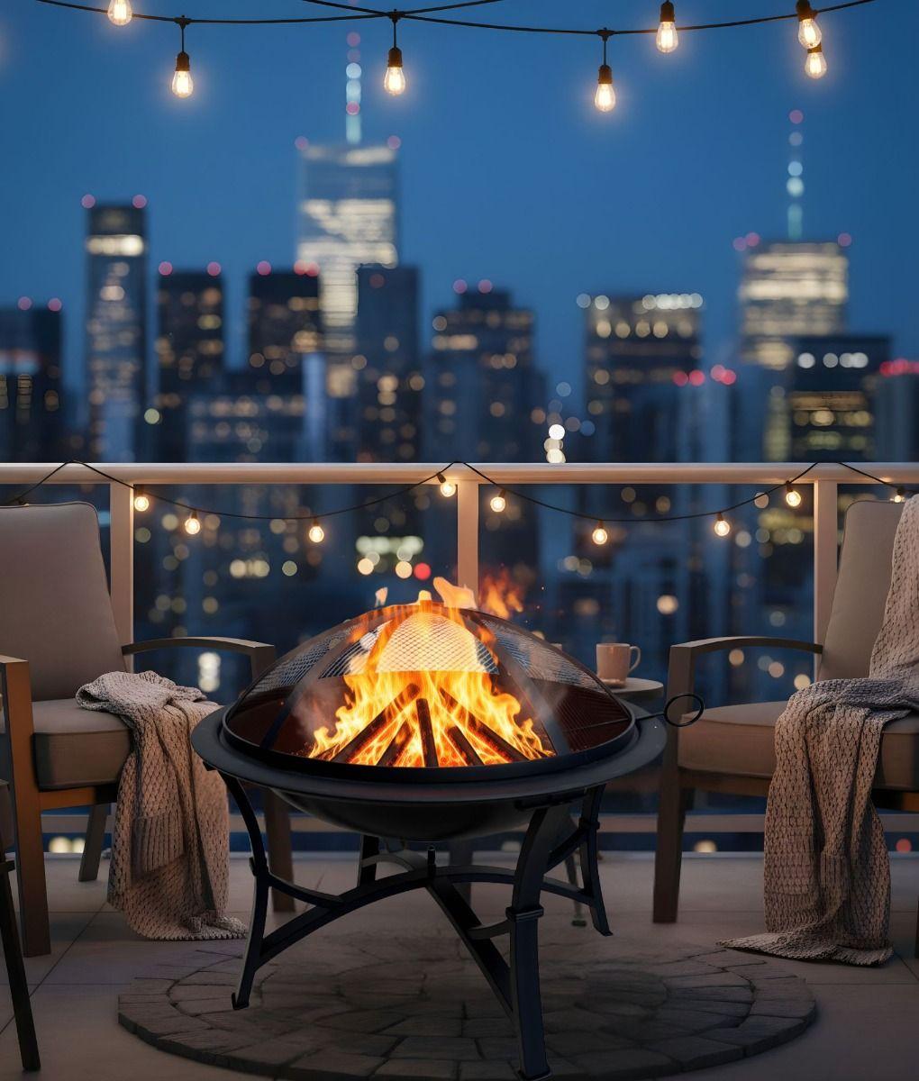 Brasero Fogata Cuenco Parrilla Diseño Elegante Funcional Jhn-8