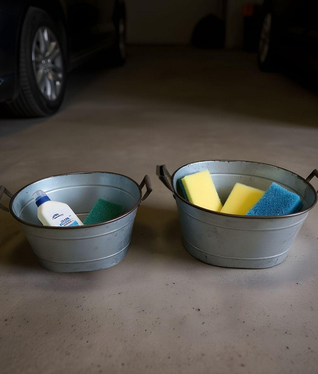 Set 2 Balde Multifuncional Bañera Asa Estilo Vintage Jhn-4