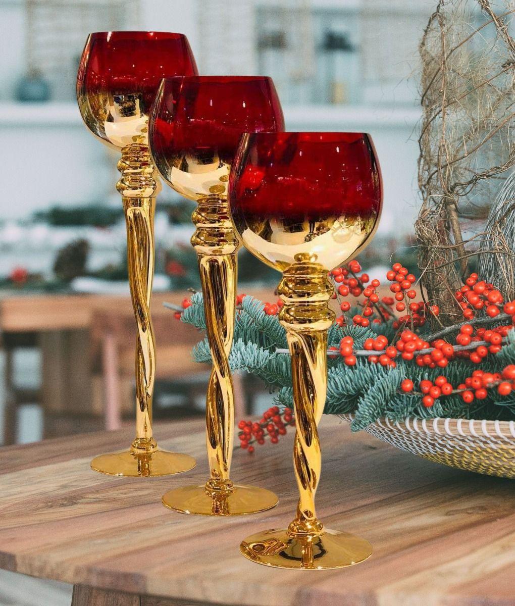 Set Portavelas Decorativos Copa Elegancia Hogar Jhn-4