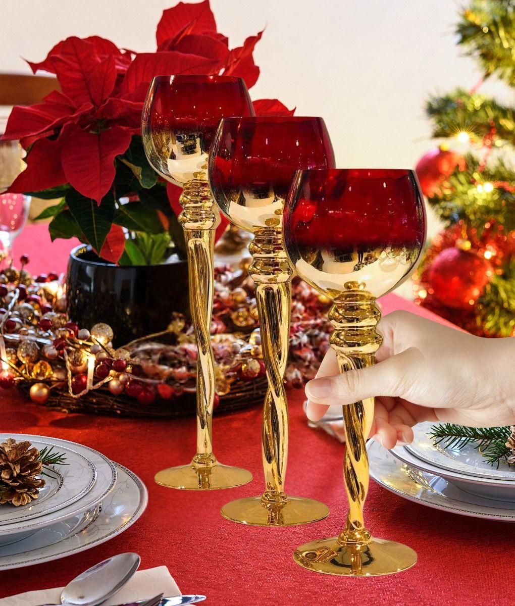 Set Portavelas Decorativos Copa Elegancia Hogar Jhn-5