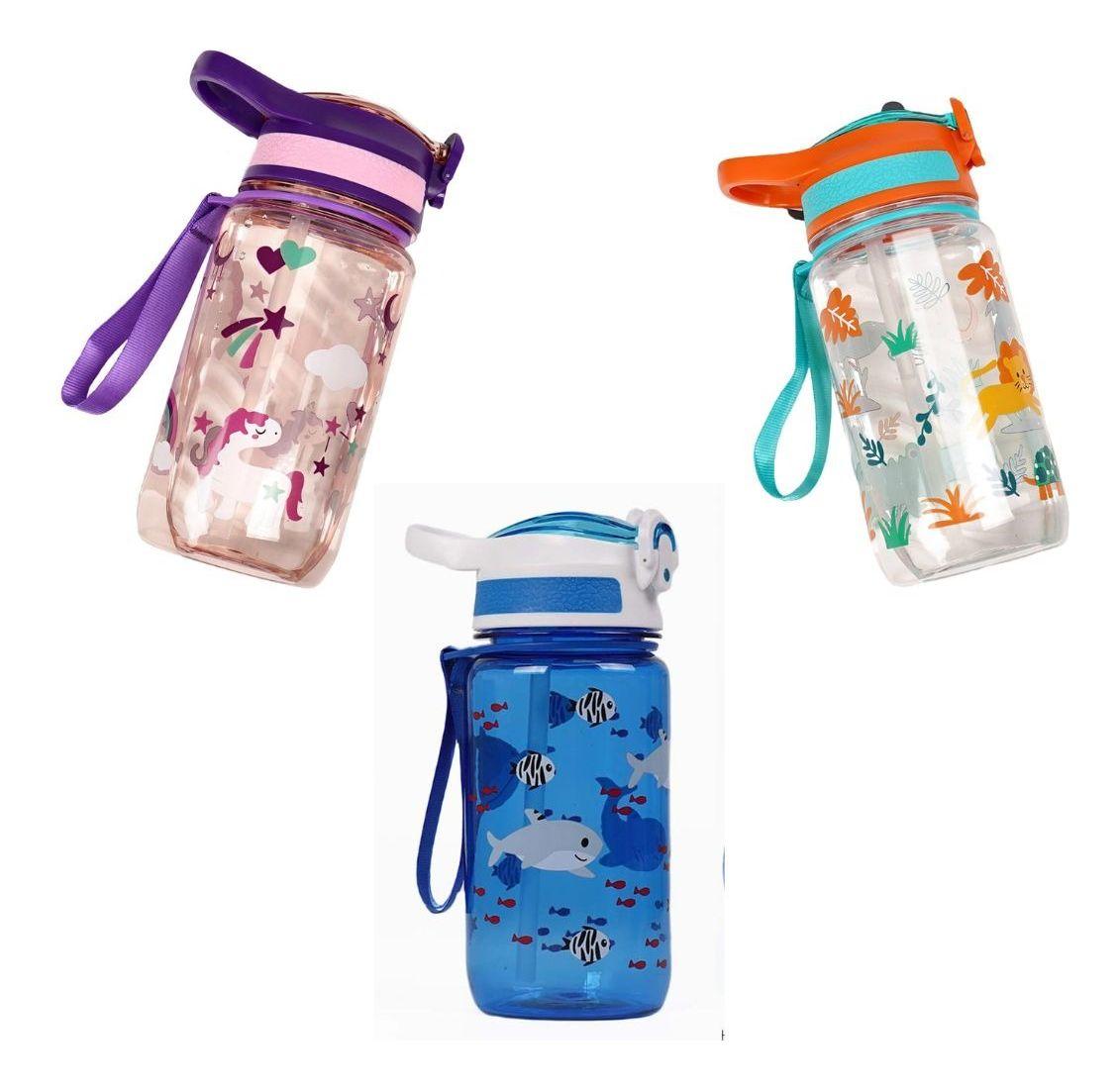 BOTELLA DE AGUA CON PAJITA DEPORTE INFANTIL NIÑOS LAU-3