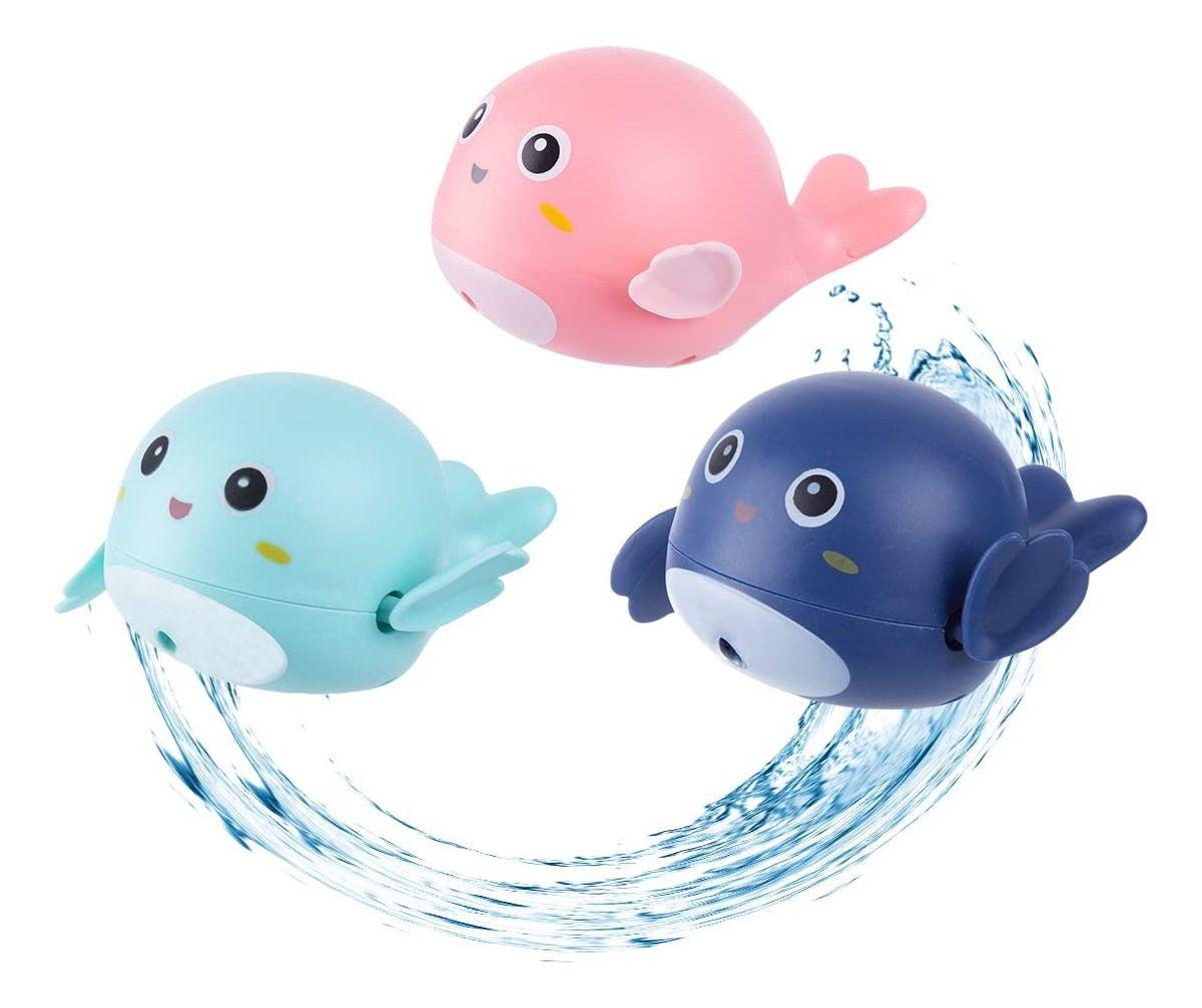 SET 6 JUGUETES DE BAÑO FORMA BALLENA ACUATICO DIVERTIDO LAU-2