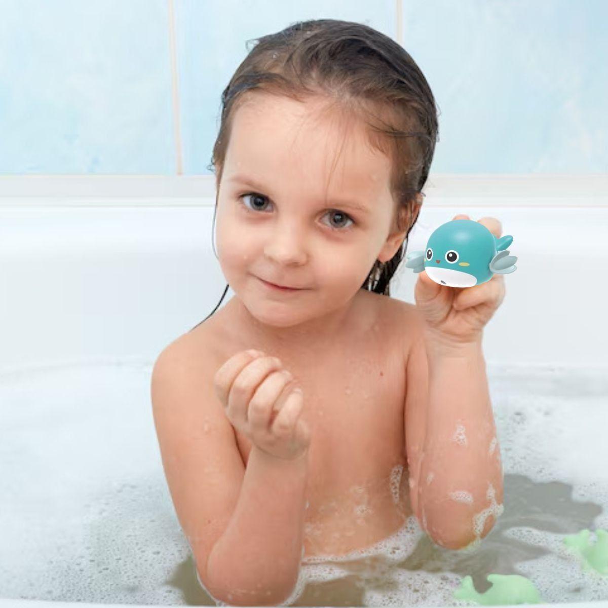 SET 6 JUGUETES DE BAÑO FORMA BALLENA ACUATICO DIVERTIDO LAU-3