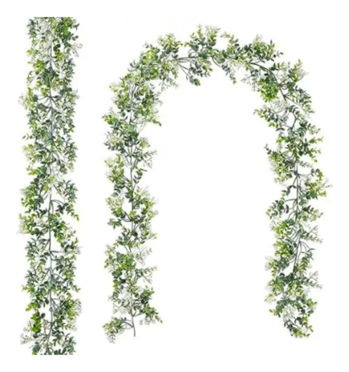 Set 2 Plantas Guirnaldas Eucalipto Artificiales Hogar Lau-0