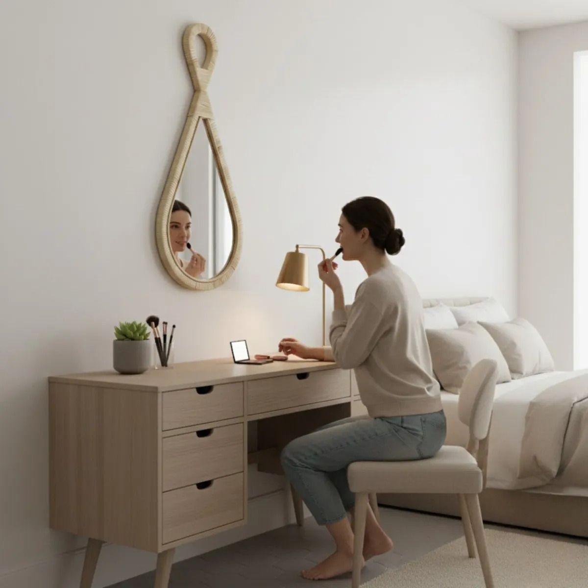 Espejo Decorativo Pared Diseño Gota Estilo Boho Chic Jhn-3