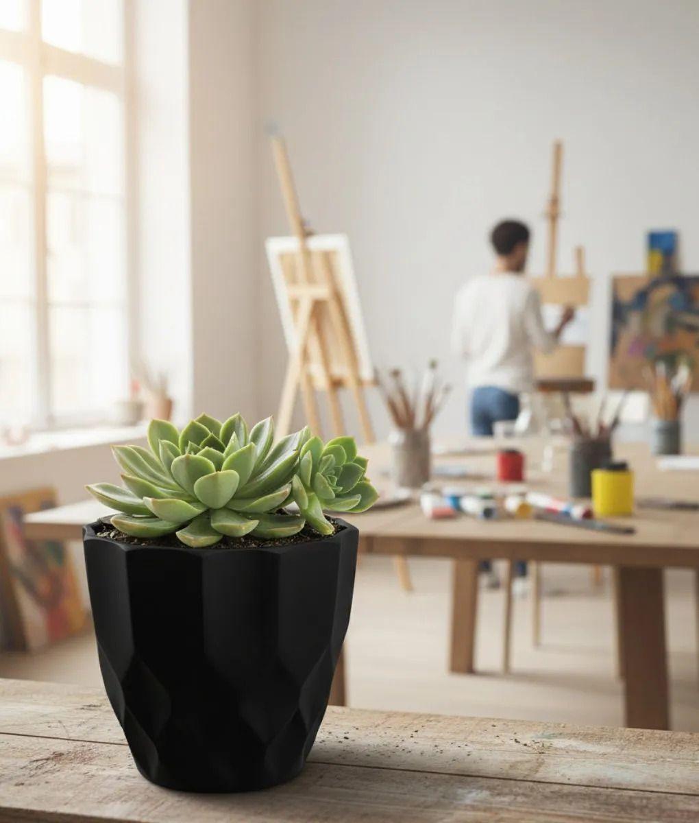 Set 5 Macetero Decorativo Textura Diamante Estilo 3D Jhn-2