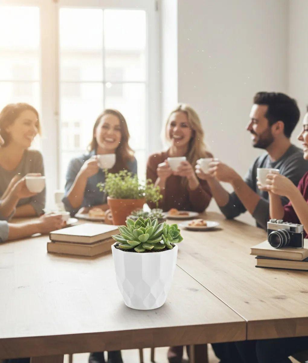 Set 5 Macetero Decorativo Textura Diamante Estilo 3D Jhn-3