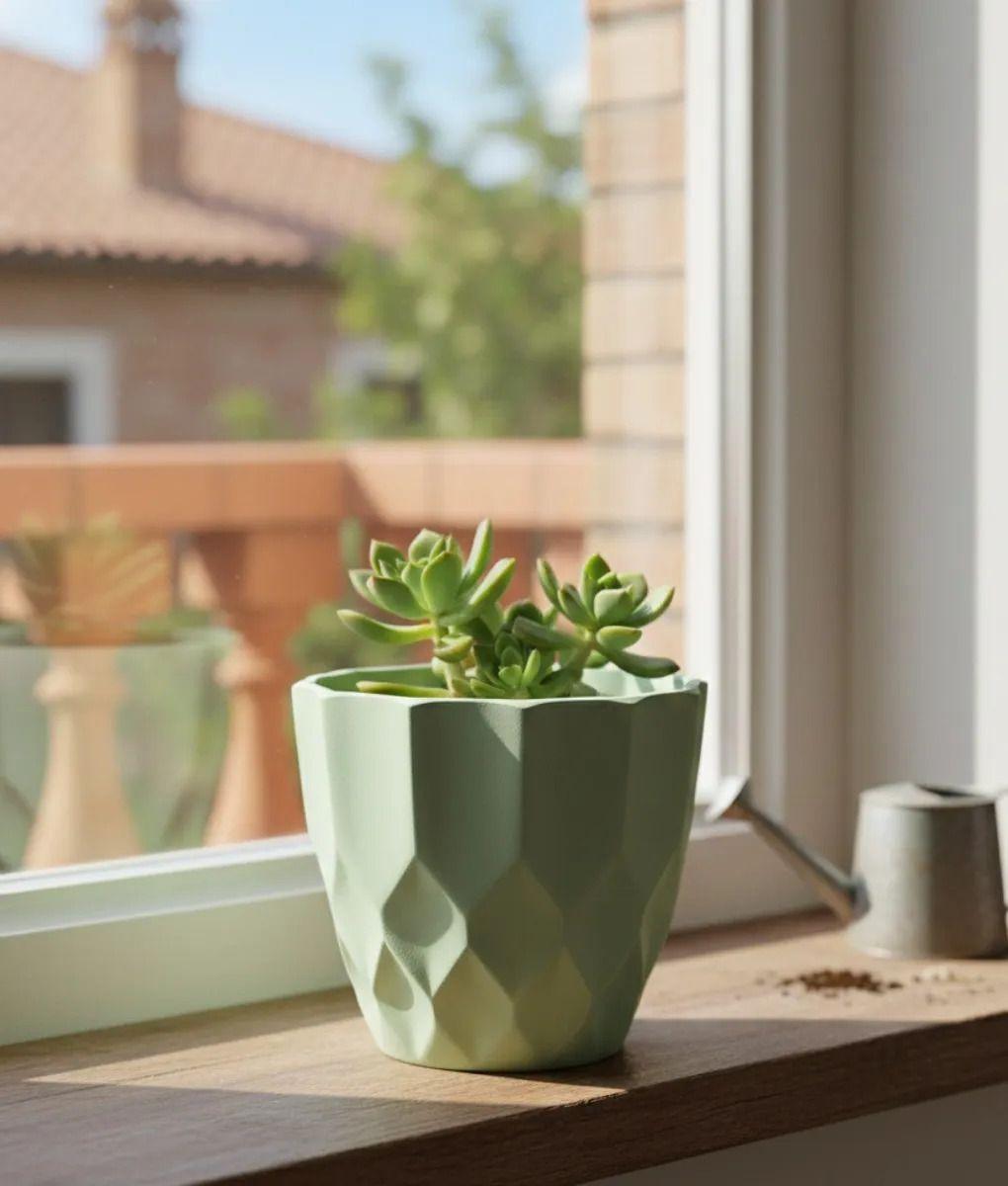 Set 5 Macetero Decorativo Textura Diamante Estilo 3D Jhn-9