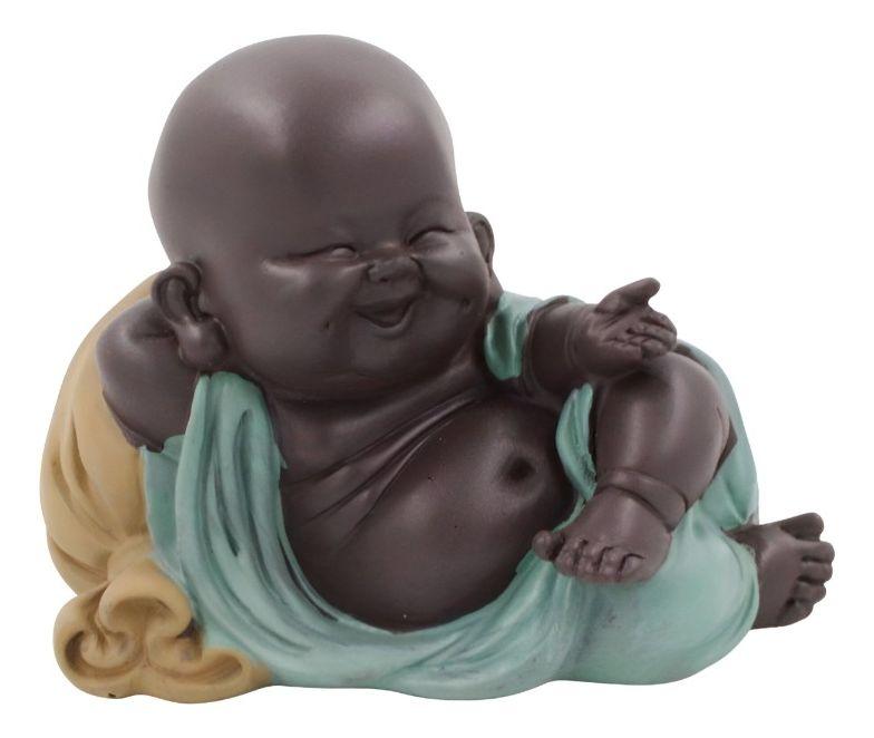 Set 2 Estatua Buda Sonriente Monje Adorno Decoración Jhn-1