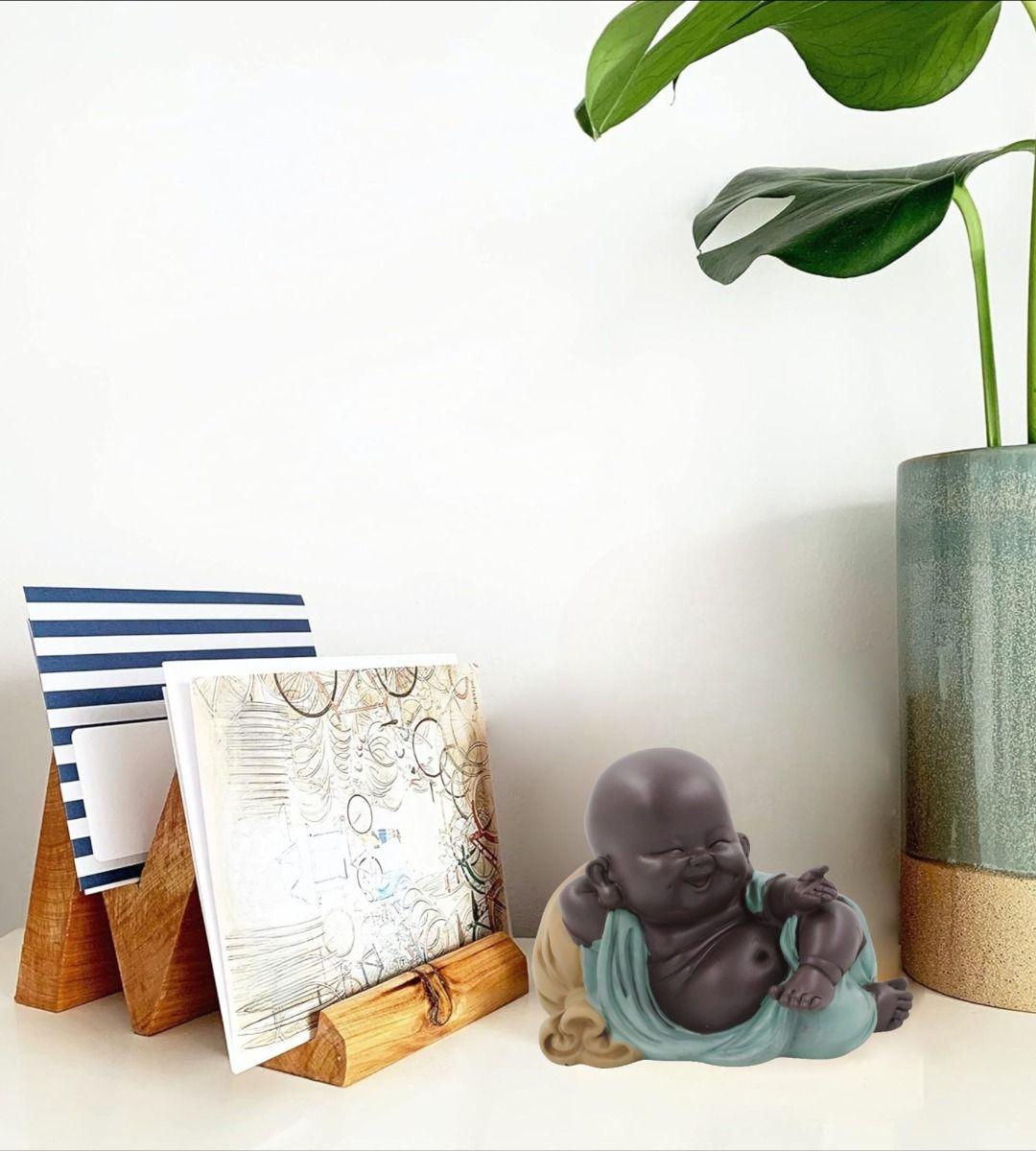 Set 2 Estatua Buda Sonriente Monje Adorno Decoración Jhn-9