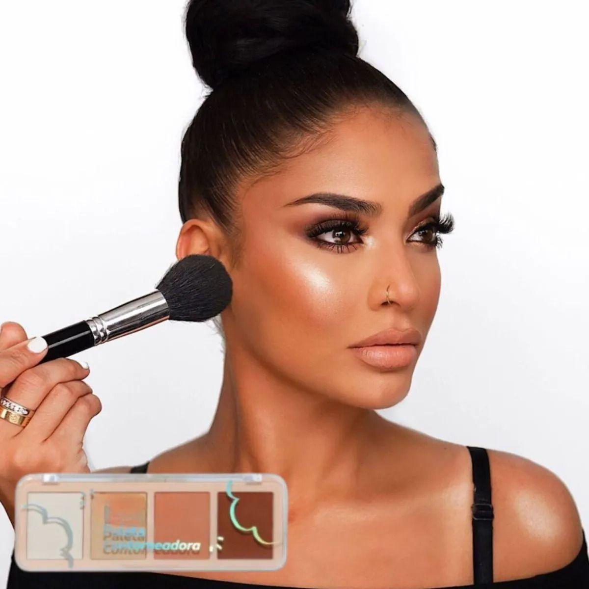Set 2 Paletas Contorno Iluminador Facial Glow 4 Tonos ALJ-8