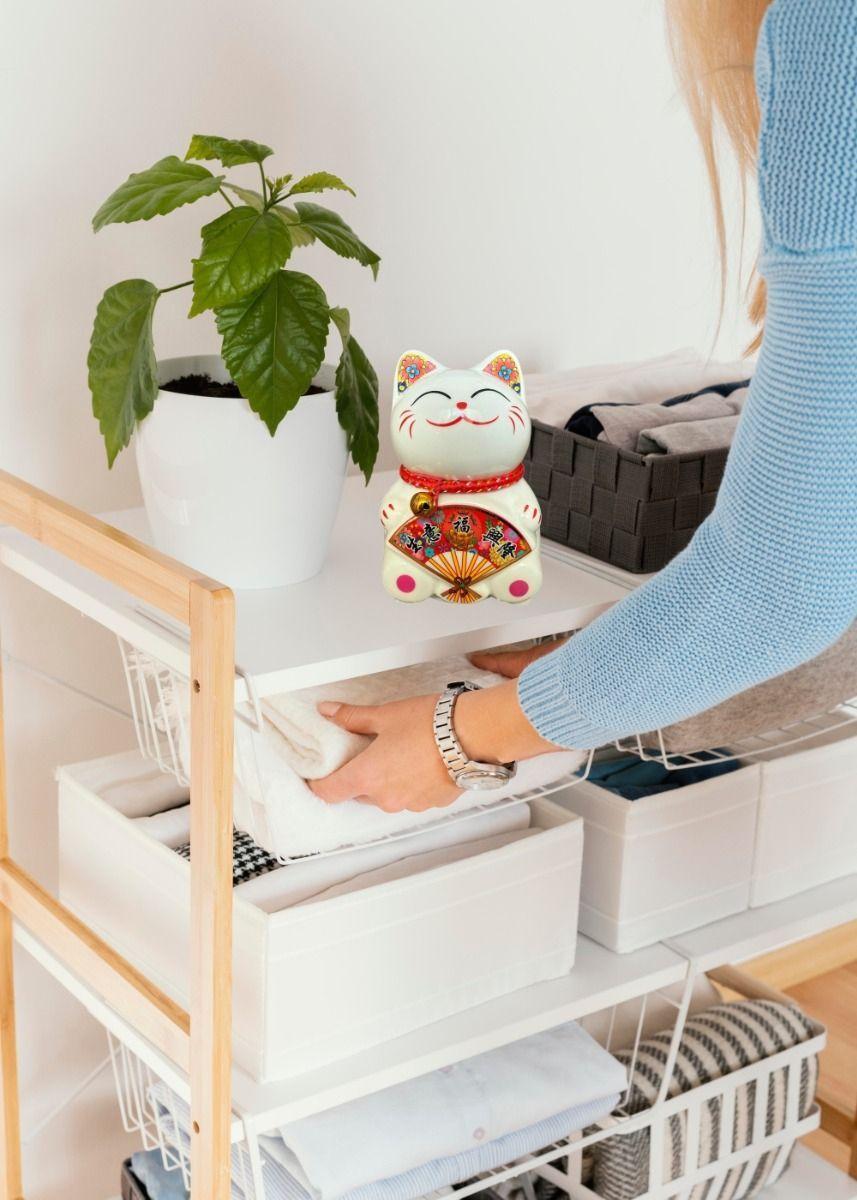 Set 2 Alcancía Gato Suerte Adorno Decoración Hogar Jhn-3