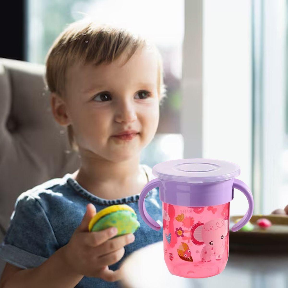 SET 3 VASOS ASA GIRATORIO ANTIDERRAME DIVERTIDO NIÑOS LAU-7