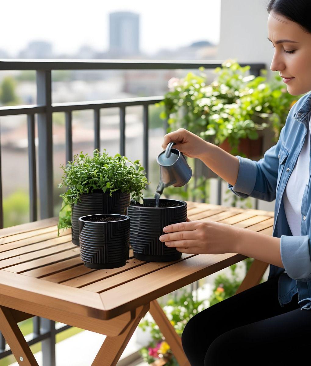 Set 3 Macetero Decorativo Diseño Geométrico Hogar Adorno Jhn-2