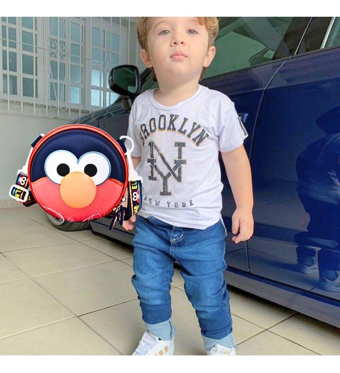  Billetera Infantil Elmo Moderno Sintético Practico Niña Lau-4