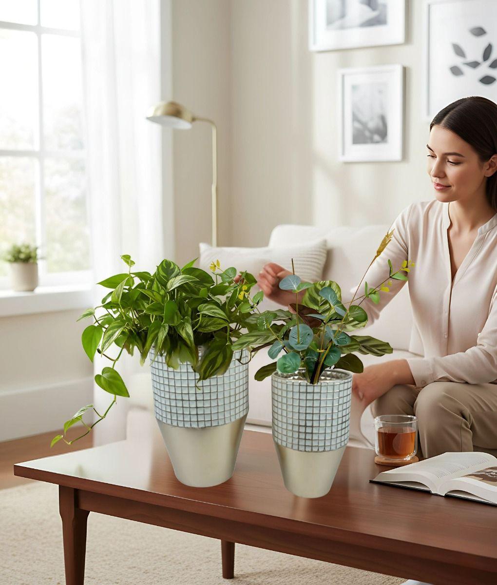 Set 2 Maceta Decorativa Diseño Sofisticado Versátil Jhn-3