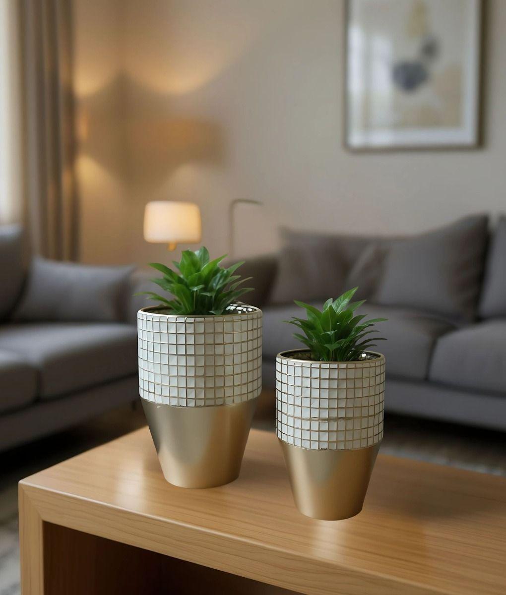 Set 2 Maceta Decorativa Diseño Sofisticado Versátil Jhn-5