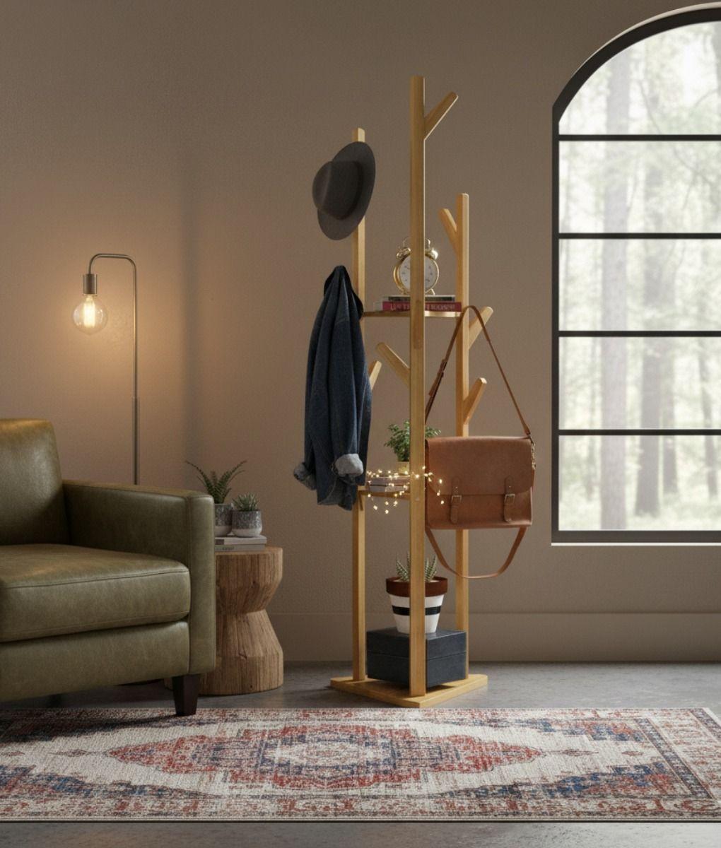 Perchero Pie Decorativo Estilo Árbol Estantería Hogar Jhn-6