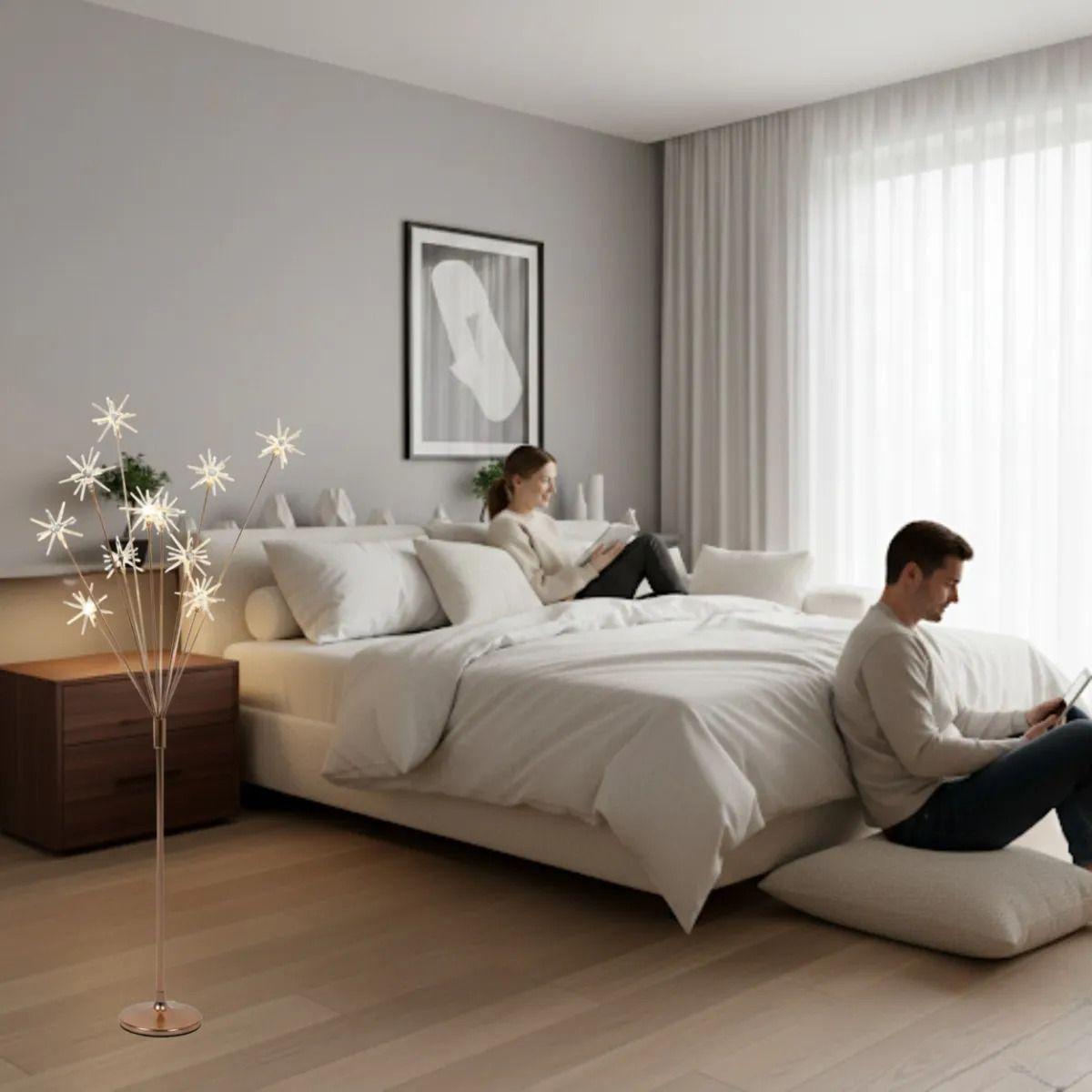 Lámpara Pie Decorativa Diseño Estrellas Ambiente Cálido AJ-1