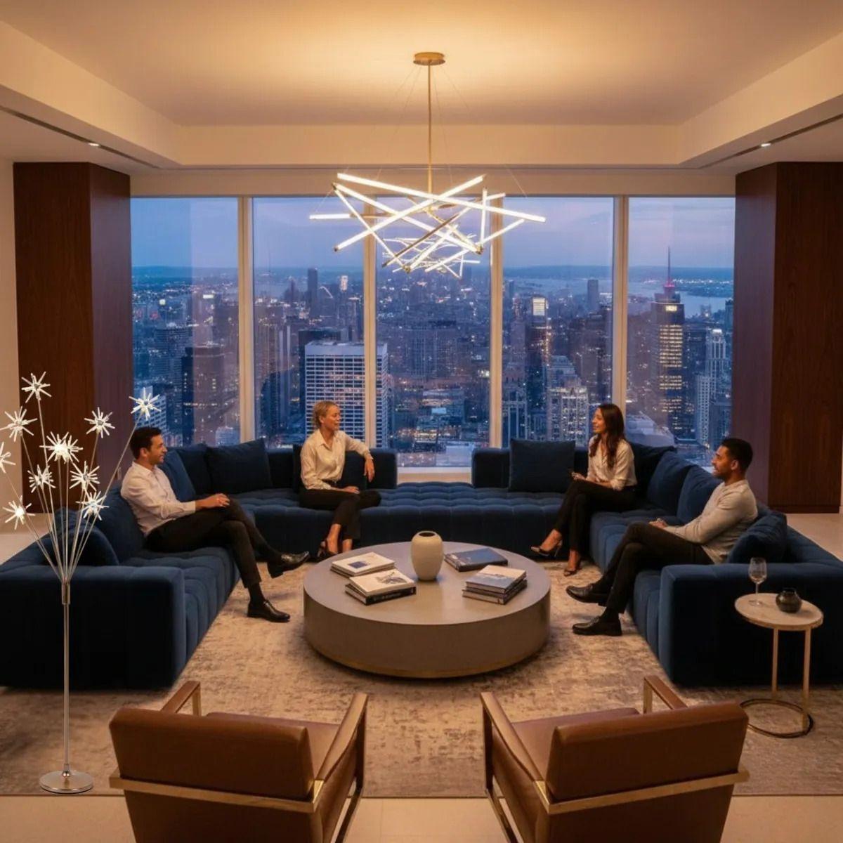 Lámpara Pie Decorativa Diseño Estrellas Ambiente Cálido AJ-6