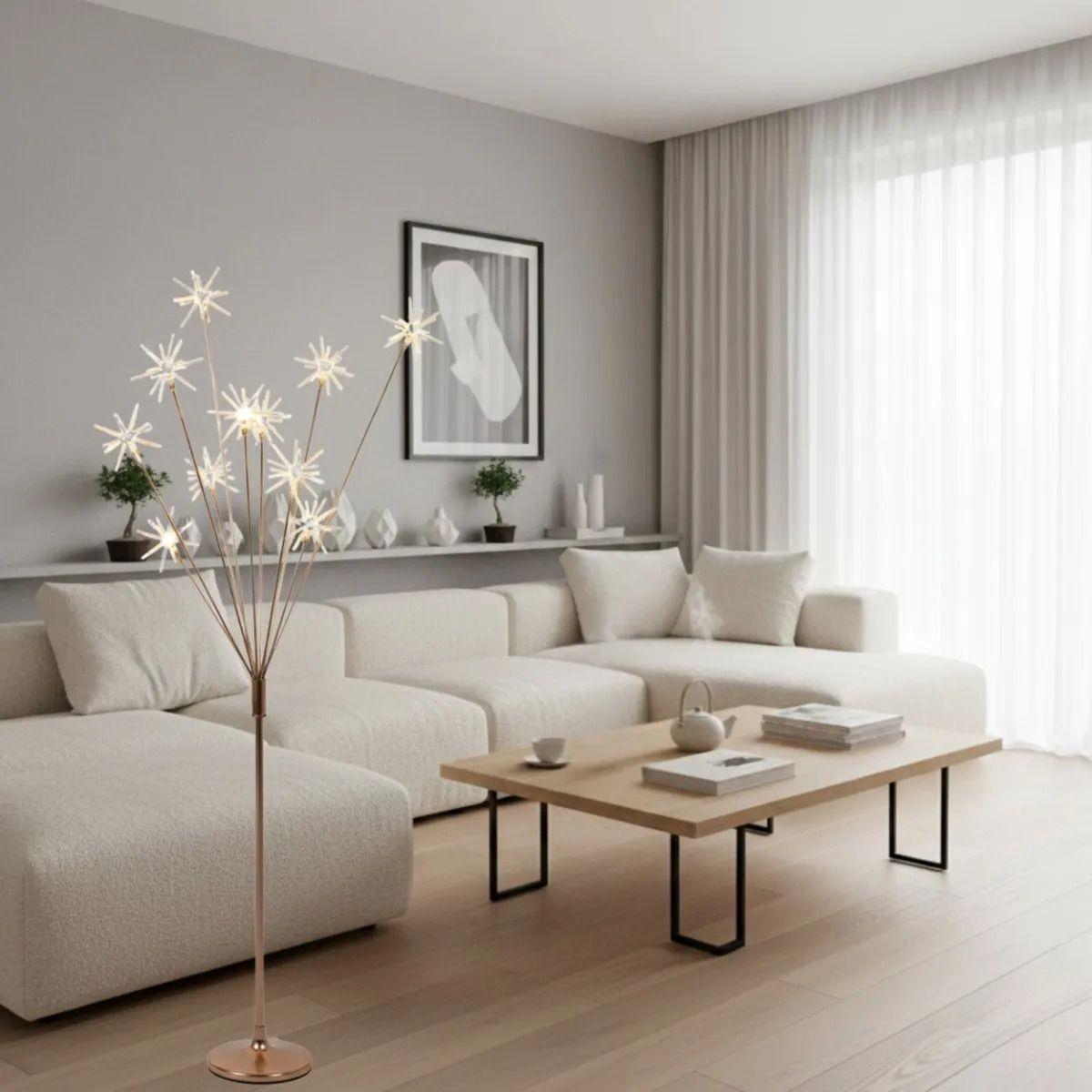 Lámpara Pie Decorativa Diseño Estrellas Ambiente Cálido AJ-8