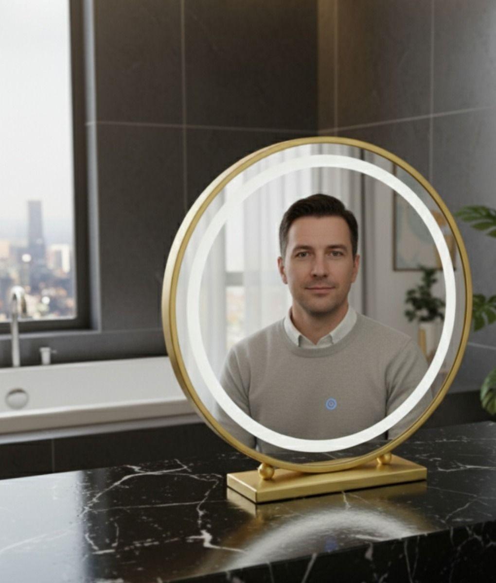 Espejo Decorativo Mesa Panel Táctil Luz LED Hogar Jhn-4