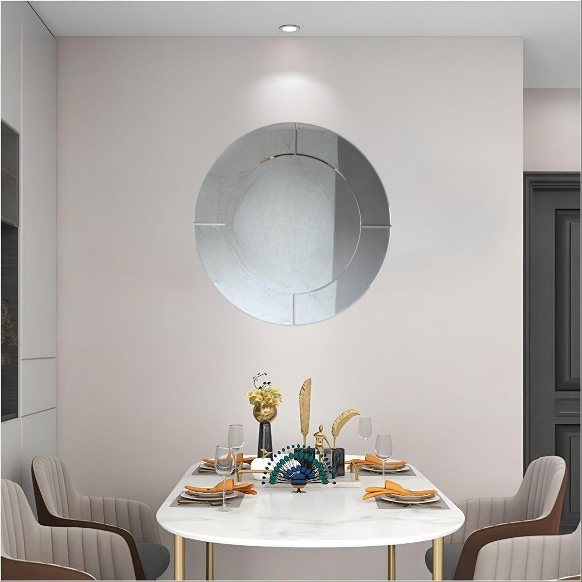 Espejo Pared Redondo Elegante Borde Espejo Decorativo Jhn-7